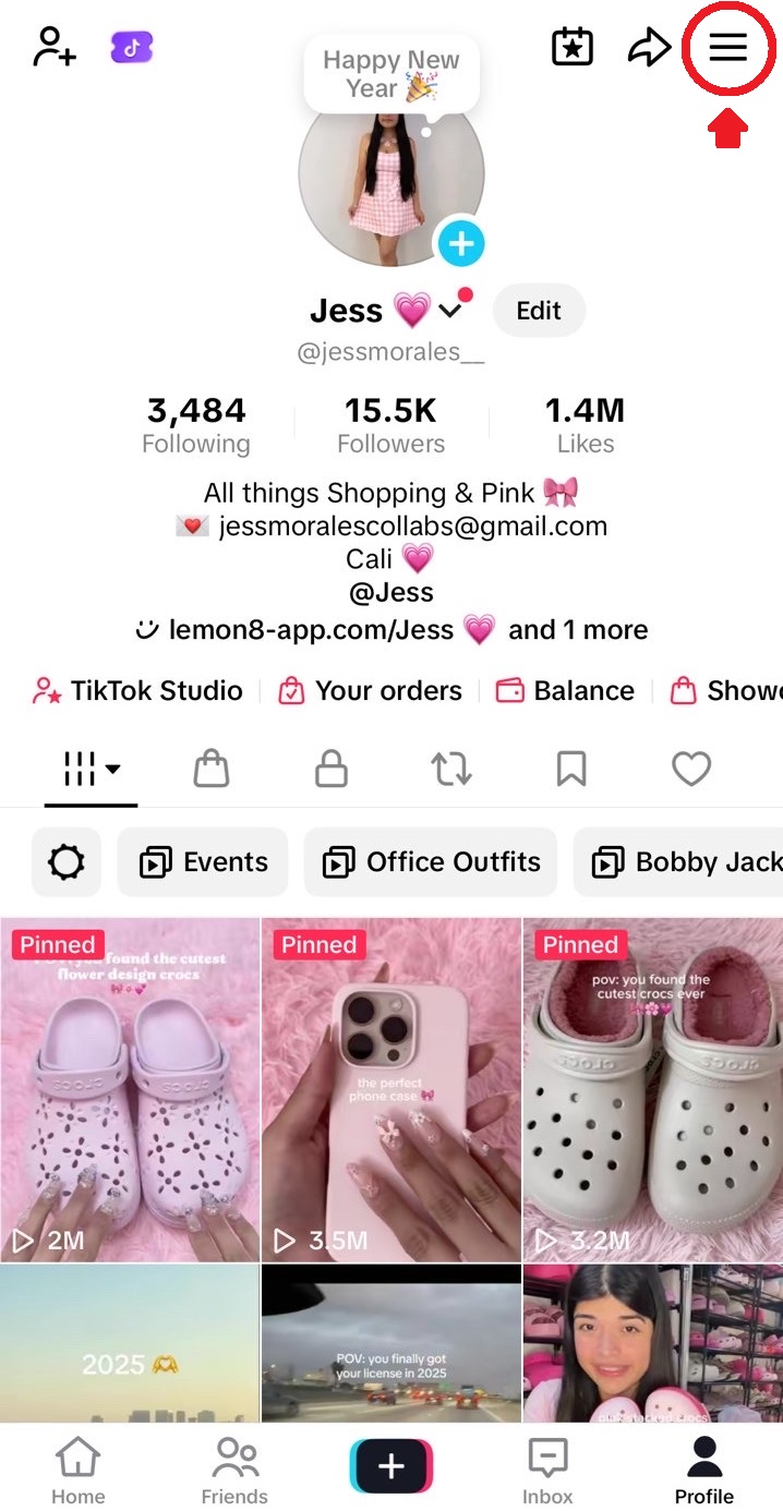Instructions for how to request your follower data from TikTok, image idx0