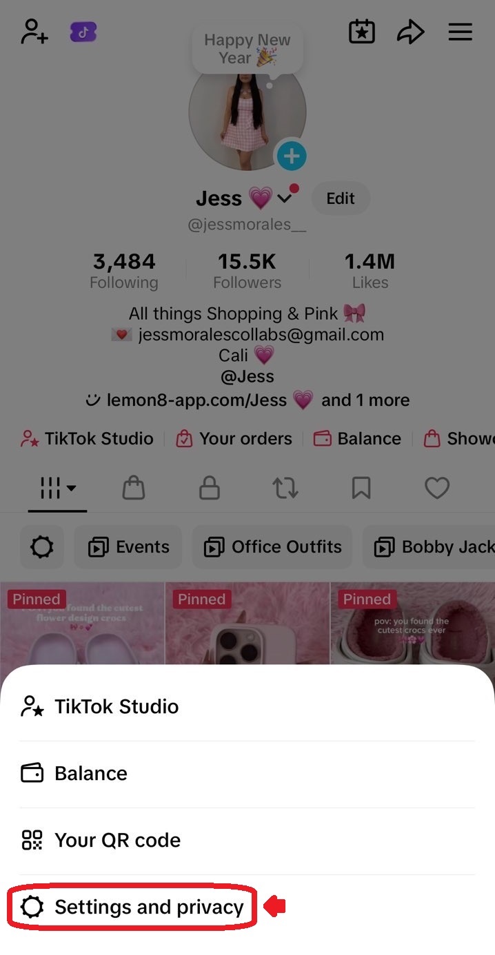 Instructions for how to request your follower data from TikTok, image idx1