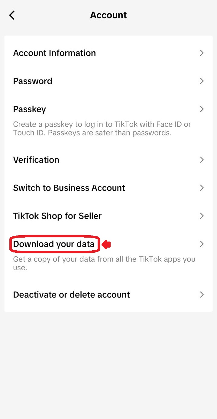 Instructions for how to request your follower data from TikTok, image idx3